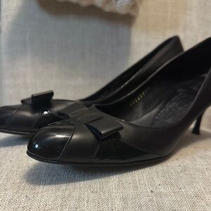 Salvatore Ferragamo Leather Bow Accent Heel - stunning, classic and memorable